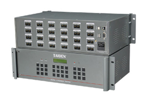 多会议室译员间总控制器 HCS-8302MX/FS/24 （24通道，单模光纤接口）